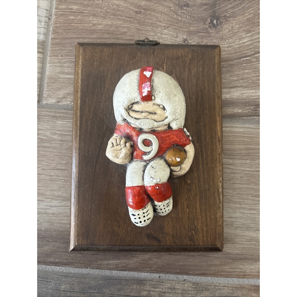 Vintage Child Room Football Wall Plaque Sign
